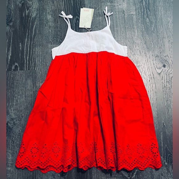 BABONI**Gorgeous White & Red Summer Dress**Size 9-10 $88 - Picture 4 of 6